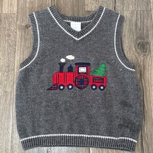 Wonderkids Boys 3T Grey Knit Train Christmas Sweater Vest